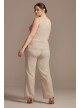 Embroidered Plus Size Three-Piece Pantsuit Le Bos 29293