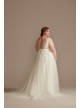 Embroidered Plus Size Tulle Skirt Wedding Dress  8CWG888