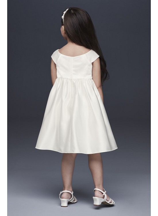 Embroidered Satin Floral Flower Girl Dress  OP255