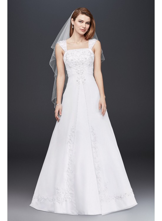 Extra Length Wedding Dress with Removable Sleeves  Collection 4XLNTV9010