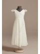 Faux-Wrap Flutter Sleeve Chiffon Flower Girl Dresses,aaa00f Girl Dress DB Studio WG1424