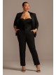 Fitted Satin Shawl Lapel Plus Size Suit Jacket  9WG3999