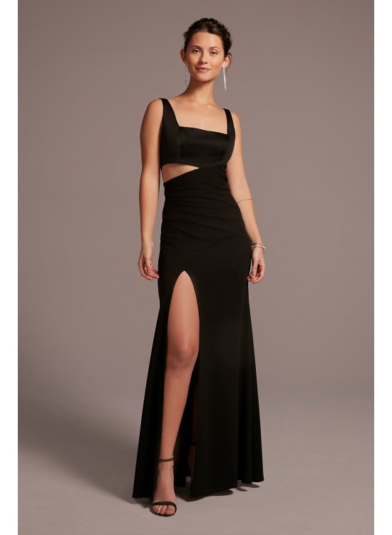 Floor Length Tank Crepe Dress with Side Cutout DB Studio D21NY2128