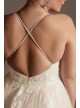 Floral Applique Bead Strap Plus Size Wedding Dress  8CWG879