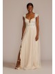 Floral Applique Cap Sleeve Petite Wedding Gown DB Studio 7WG4065