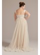 Floral Applique Cap Sleeve Plus Size Wedding Gown DB Studio 9WG4065