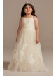 Floral Applique Cross-Back Flower Girl Dresses,aaa00f Girl Dress DB Studio WG1438