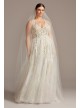 Floral Applique Open Back Plus Size Wedding Dress  9SWG841