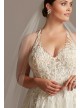 Floral Applique Open Back Plus Size Wedding Dress  9SWG841