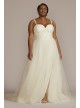 Floral Applique Spaghetti Strap Plus Wedding Dress DB Studio 9LBWG4036