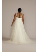 Floral Applique Spaghetti Strap Plus Wedding Dress DB Studio 9LBWG4036