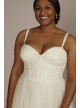 Floral Applique Spaghetti Strap Plus Wedding Dress DB Studio 9LBWG4036