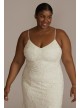 Floral Beaded Sheath Plus Size Wedding Dress DB Studio 9WGIN5113