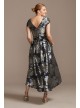 Floral Brocade High-Low A-Line Dress  VCRS1482