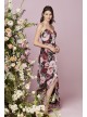 Floral Chiffon Wrap Dress with Cascading Ruffle Cachet 59588D