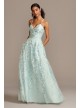 Floral Embellished Spaghetti Strap Lace-Up Gown Cachet 60978D