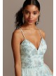 Floral Embellished Spaghetti Strap Lace-Up Gown Cachet 60978D