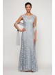 Floral Embroidered Mermaid Dress with Shawl Alex Evenings 8117912