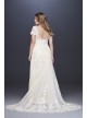 Floral Illusion Cap Sleeve Plus Size Wedding Dress Melissa Sweet 8MS251199