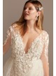 Floral Illusion Plus Size Bodysuit Wedding Dress  9SWG851