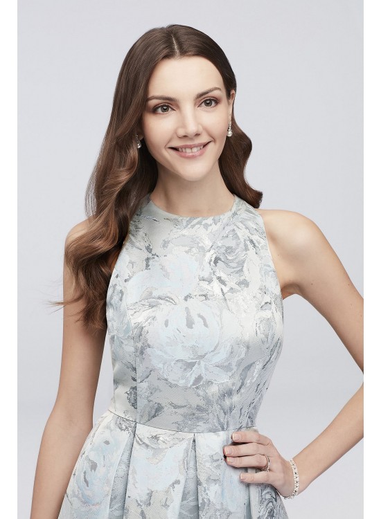 Floral Jacquard Sleeveless Ball Gown with Pockets Alex Evenings 1811231