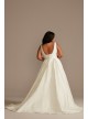 Floral Jacquard V-Neck Plus Size Wedding Dress DB Studio 9WG4012DB