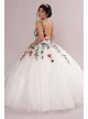 Floral Lace Applique Quince Dress Fifteen Roses FR2107