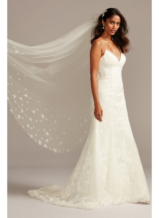 Floral Lace Applique Spaghetti-Strap Wedding Dress  Collection WG3981