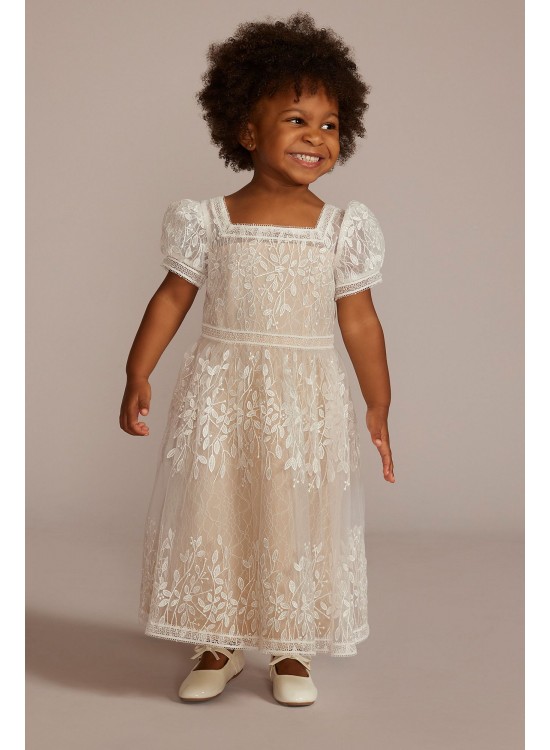 Floral Lace Cap Sleeve Flower Girl Dress DB Studio WG1453