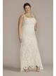 Floral Lace Halter Sheath Plus Size Wedding Gown DB Studio 9WG4055