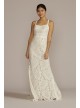 Floral Lace Halter Sheath Tall Wedding Gown DB Studio 4XLWG4055