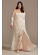 Floral Lace Long Sleeve Plus Size Wedding Dress Melissa Sweet 8MS161225