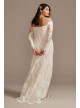 Floral Lace Long Sleeve Plus Size Wedding Dress Melissa Sweet 8MS161225