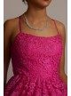 Floral Lace Mini A-Line Damas Dress Fifteen Roses WBM3056