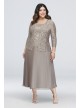 Floral Lace Plus Size Dress with 3/4 Sleeve Jacket Alex Evenings 41220731