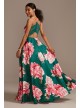 Floral Mikado Spaghetti Strap Racerback Gown City Triangles 5887JX2B