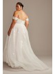 Floral Plus Size Wedding Dress with Swag Sleeves  9SWG834