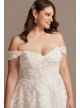 Floral Plus Size Wedding Dress with Swag Sleeves  9SWG834