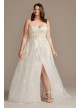 Floral Plus Size Wedding Dress with Swag Sleeves  9SWG834