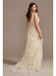 Floral Plus Size Wedding Dress with Veiled Train Melissa Sweet 8MS251228