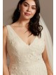 Floral Plus Size Wedding Dress with Veiled Train Melissa Sweet 8MS251228