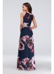 Floral Print Chiffon Halter Dress with Beaded Belt SL Fashions 9171244