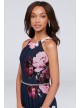 Floral Print Chiffon Halter Dress with Beaded Belt SL Fashions 9171244