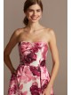 Floral Print Strapless Satin Gown with Pockets Speechless X39602DQA62