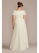 Floral Puff Sleeve V-Neck Tall Plus Wedding Gown DB Studio 4XL9WG4052