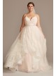 Floral and Tulle Layered Plus Size Wedding Dress  Collection 9WG3975