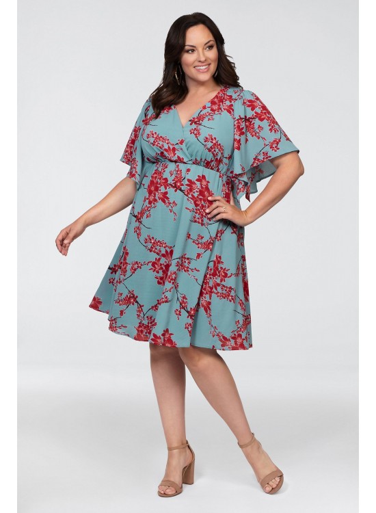 Florence Flutter Sleeve Plus Size Dress Kiyonna 12191302