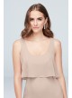 Flounced Crinkle Chiffon Tank Bridesmaid Dress  F19939