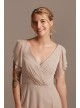 Flutter Sleeve Chiffon Short Bridesmaid Dress  F20241