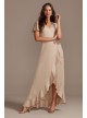 Flutter Sleeve Crepe Satin Ruffle Bridesmaid Dress  F20209